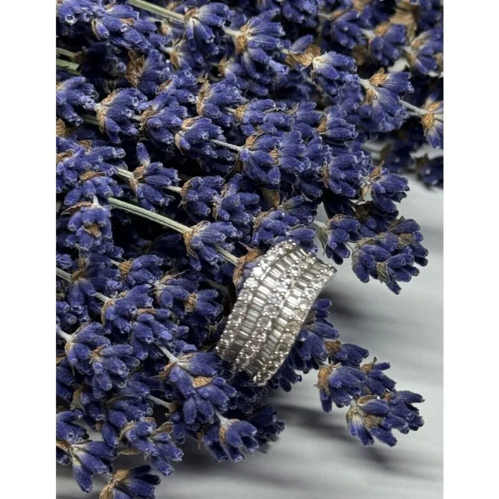 925 STERLING SILVER SAPPHIRE RING SIZE 6
